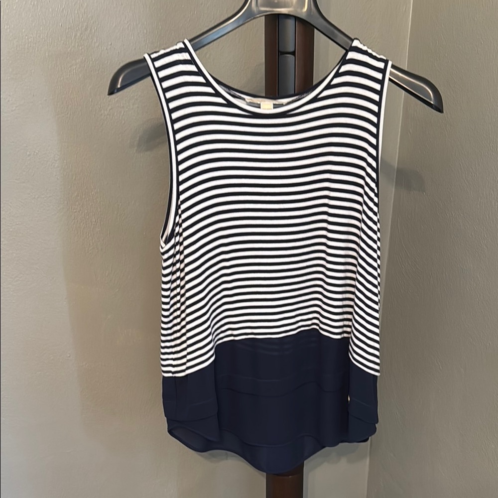 Michael Kors Black and White Sleeveless Tank Top